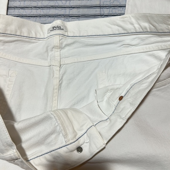 Polo Ralph Lauren Varick Slim Denim Jeans size  42x32 White Straight Leg Pants - Picture 8 of 13